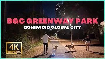 Quick Night Biking Tour at BGC Greenway Park, McKinley Road, Taguig Philippines 4K 🇵🇭